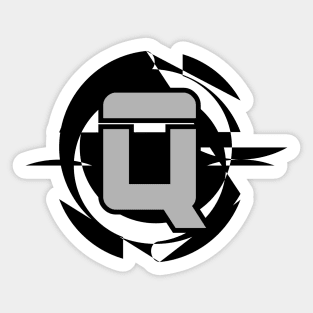 Futuristic Modern Letter Q Sticker